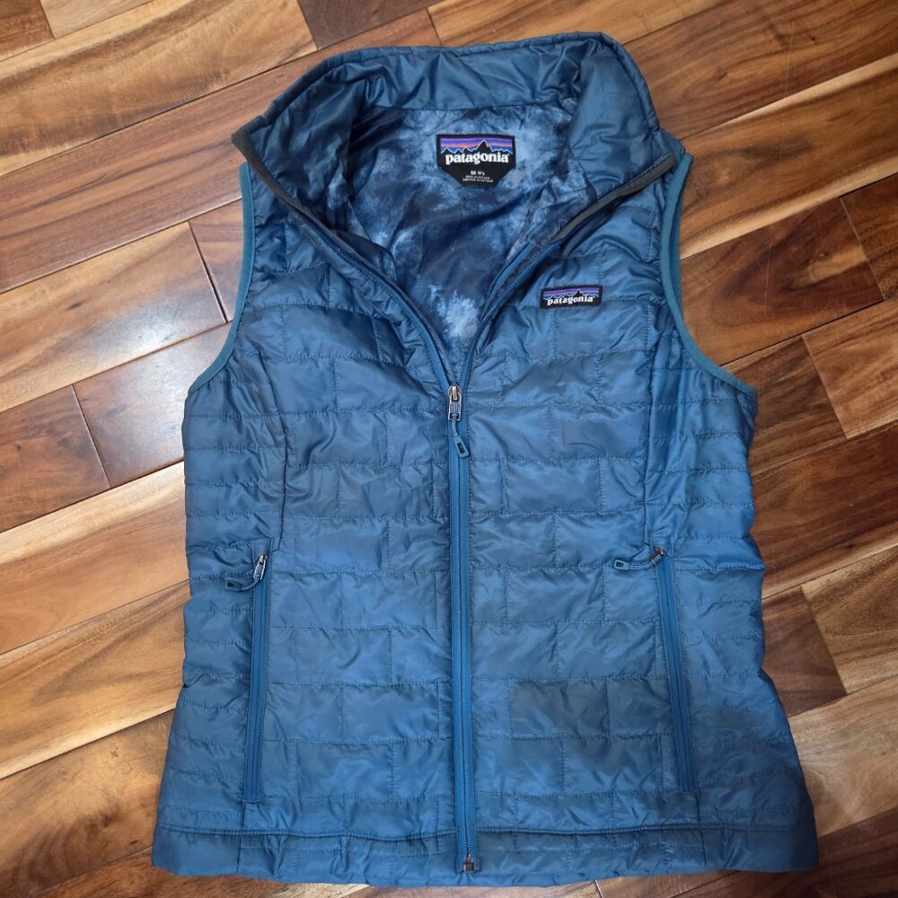 Patagonia Women’s Nano Puff Vest M – Wavy Blue Lightweight Insulated - Picture 3 of 3